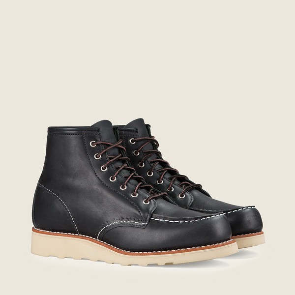 Bottes Red Wing Heritage - 6-Inch Classic Moc - Short Boundary Cuir - Noir - Femme 105OCZYWH